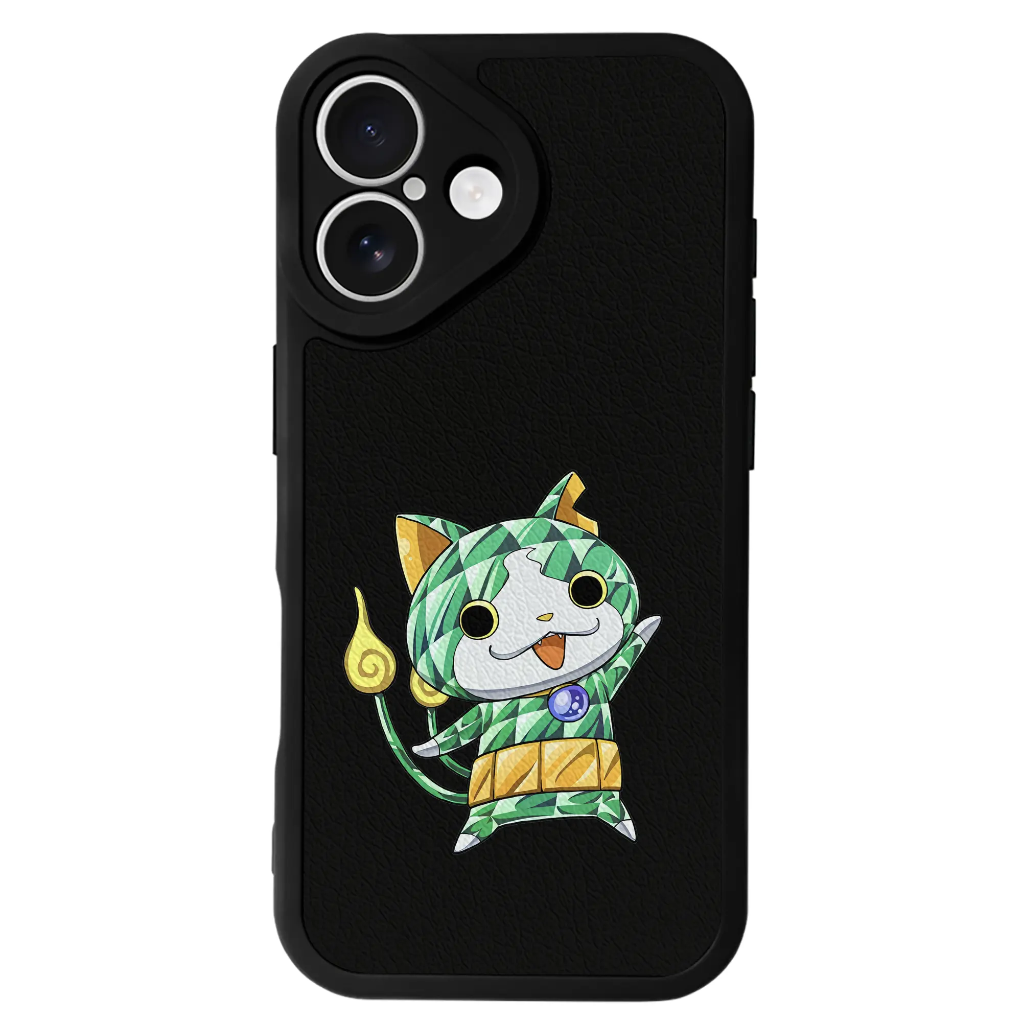 妖怪ウォッチ グッズ,ジバニャン - IPhone 16シリーズ対応 ・ シリコンスマホケース ・ レザー調 ・ 高精度フィット ・ 耐衝撃 ・ ワイヤレス充電対応 ・ 精密カット